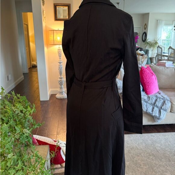 bb dakota long black jacket/trenchcoat with tie - Picture 5 of 6